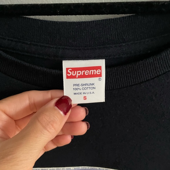 Supreme Men's Social Security Logo Navy Blue T-Shirt - Picture 8 of 9